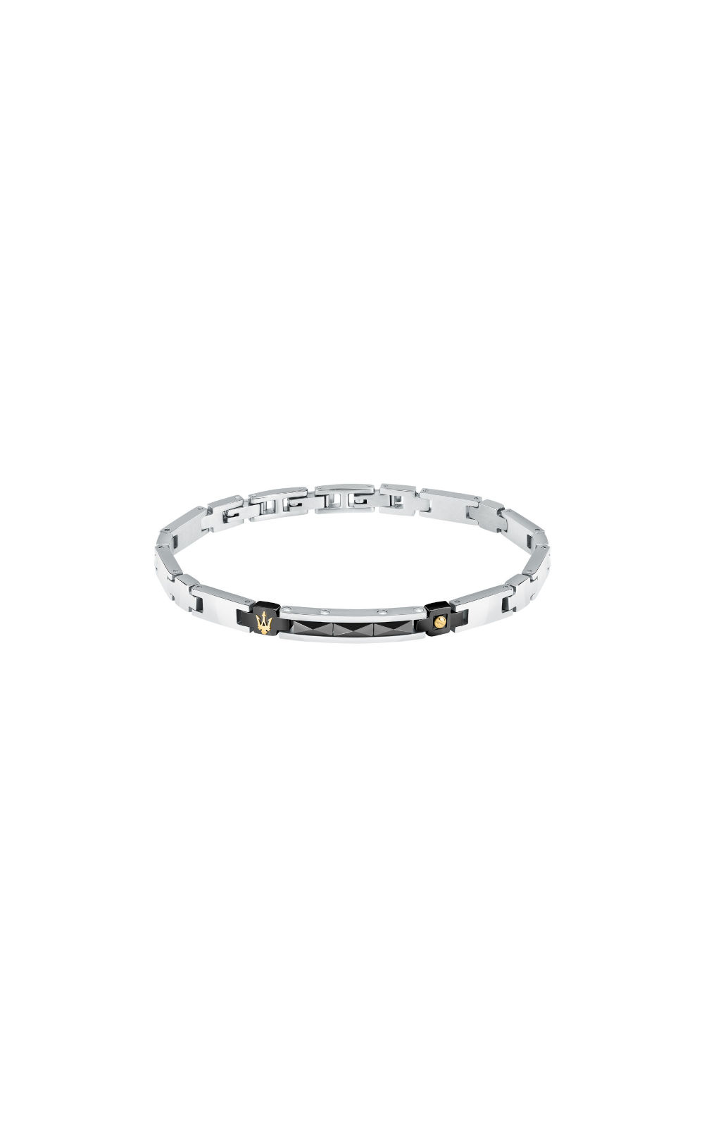 MASERATI ARM RING JM224ATZ35 Ανδρικό Βραχιόλι Δίχρωμο Με Χρυσή Τρίαινα.jpg